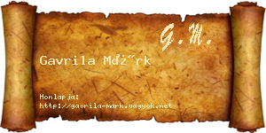 Gavrila Márk névjegykártya